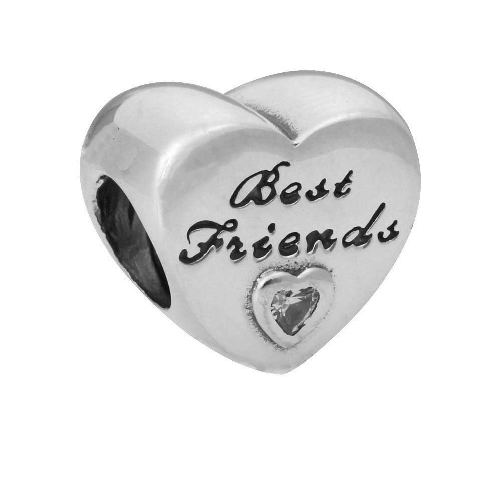 Best Friends Heart Charm