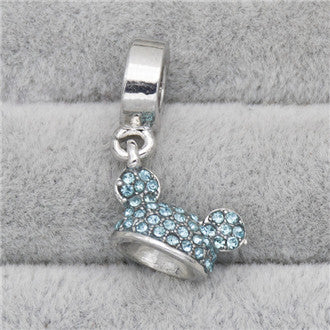 Sparkling Blue Mouse Cap Charm